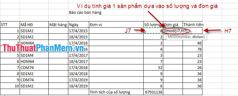 Common math functions in Excel Picture 3