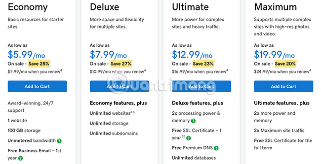 Compare Bluehost and GoDaddy Picture 6