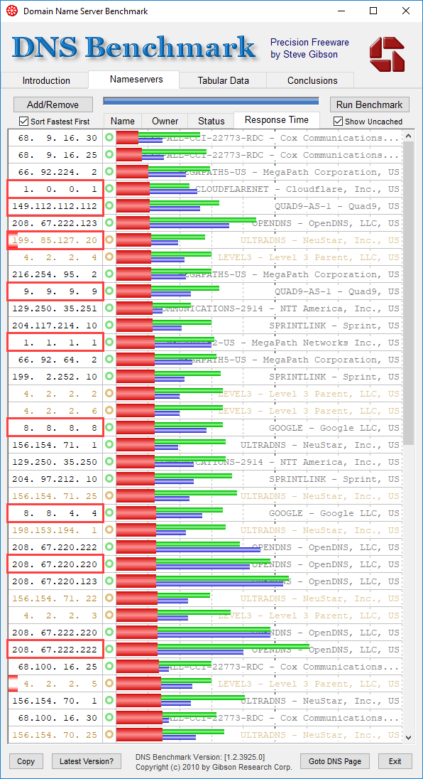 Compare Internet speed of DNS 1.1.1.1 with other popular DNS Picture 5