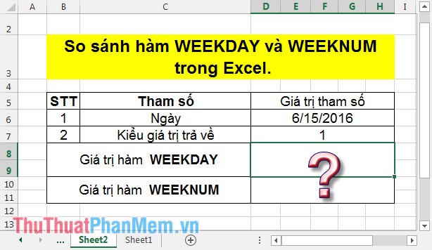 Compare WEEKDAY and WEEKNUM functions in Excel Picture 1