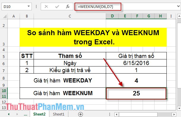 Compare WEEKDAY and WEEKNUM functions in Excel Picture 5