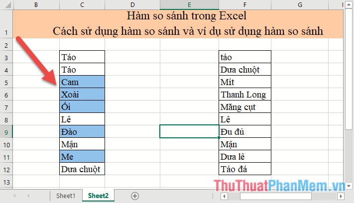 Comparison functions in Excel - How to use comparison functions and examples using comparison functions Picture 11