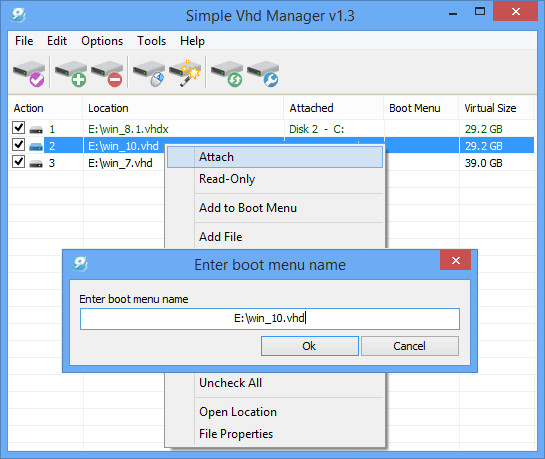 Complete usage of Simple VHD Manager Picture 2