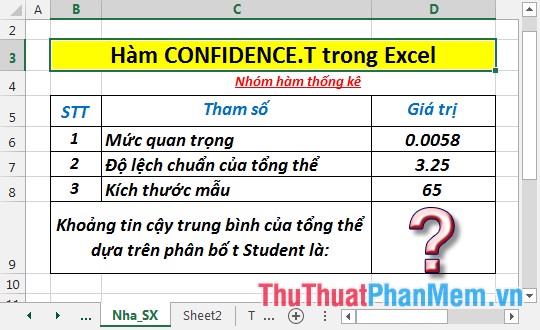 CONFIDENCE.T function - The function returns the confidence interval of the population by using the Student's t-distribution in Excel Picture 2