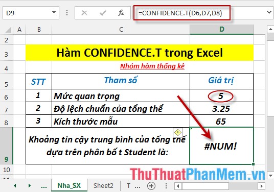 CONFIDENCE.T function - The function returns the confidence interval of the population by using the Student's t-distribution in Excel Picture 5