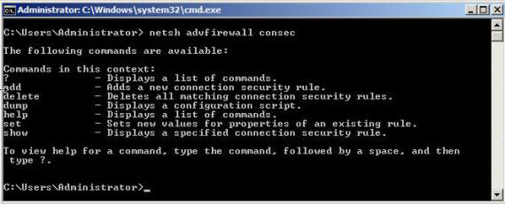 Configure advanced firewall in Windows 2008 using NETSH CLI Picture 2