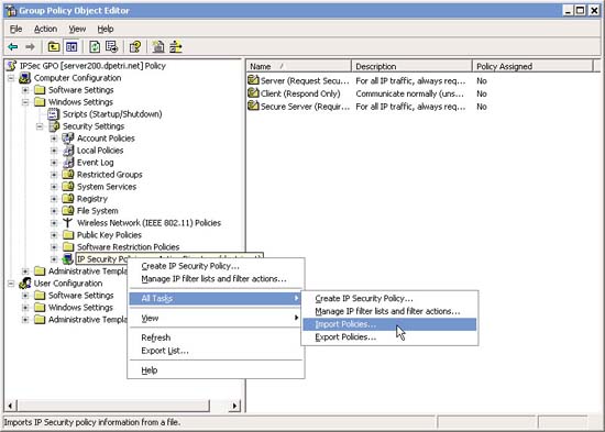 Configure IPSec Policy through GPO - TipsMake.com