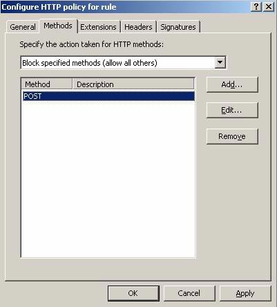 Configure ISA Server 2006 HTTP Filter Picture 3