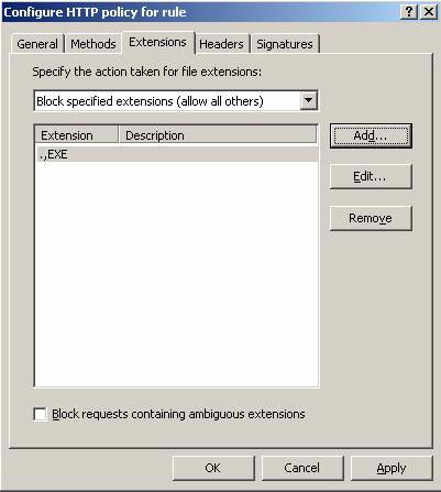 Configure ISA Server 2006 HTTP Filter Picture 5