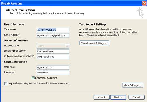 Configure POP3 Gmail on Outlook, Windows Mail, Thunderbird Picture 21