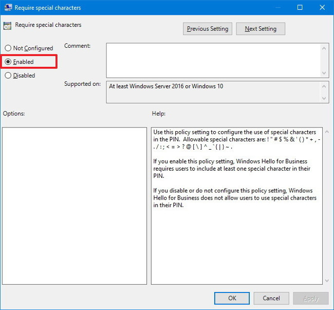 Configure the 'brain damage' PIN to log on to Windows 10 Picture 3