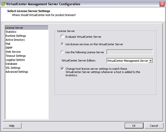 Configure the VMware VirtualCenter Management Server Picture 2