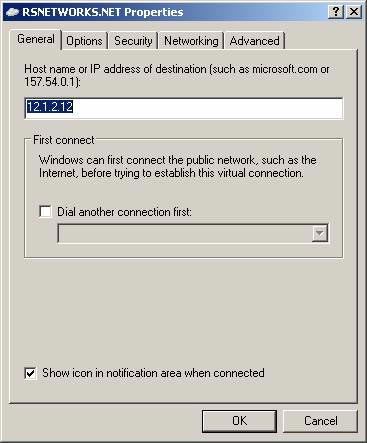 Configure the VPN network connection in Windows XP Picture 11