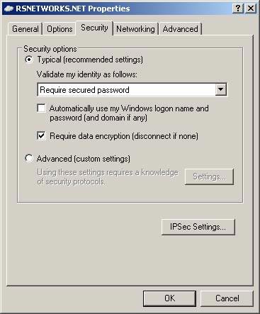Configure the VPN network connection in Windows XP Picture 13