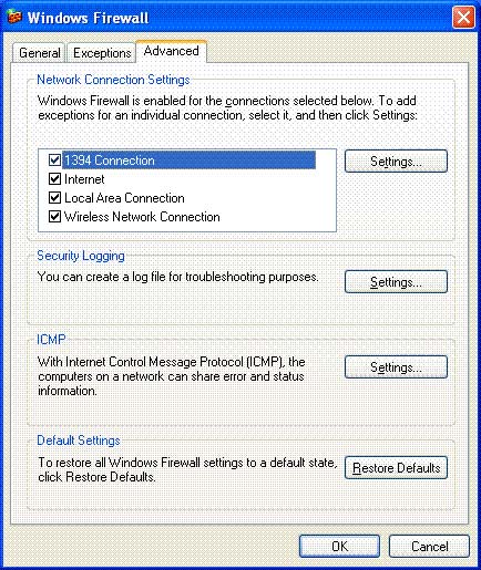 Configure Windows XP SP2 network protection technologies on a computer Picture 3