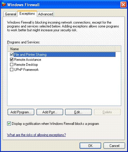 Configure Windows XP SP2 network protection technologies on a computer Picture 6