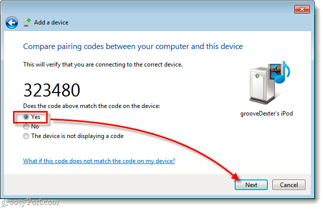 Connect your iPhone or iPod phone to Windows 7 via Bluetooth Picture 5
