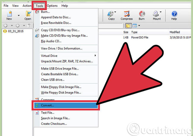 does poweriso convert bin files to avi