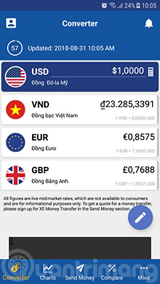 Convert exchange rates on Android Picture 1