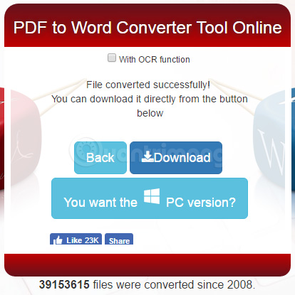 Convert PDF to Word, convert PDF files for free Picture 15