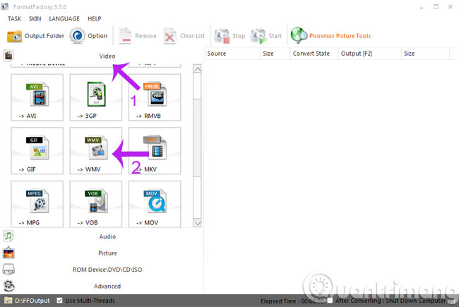 Convert videos with Format Factory Picture 1