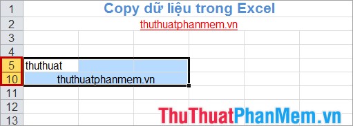 Copy, copy data in Excel Picture 11