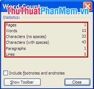 Count the number of characters, lines, and pages in Word 2003 2007 2010 2013 Picture 2