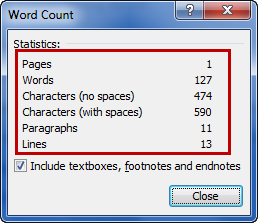 Count the number of characters, lines, and pages in Word 2003 2007 2010 2013 Picture 4