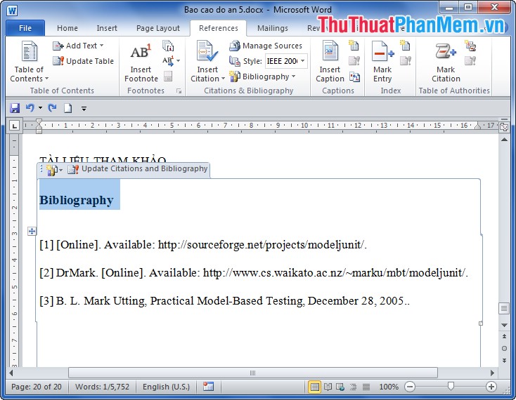 Create a bibliography of reference according to IEEE standards Picture 11