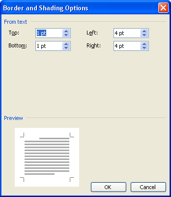 Create a border (border) around the text Picture 6