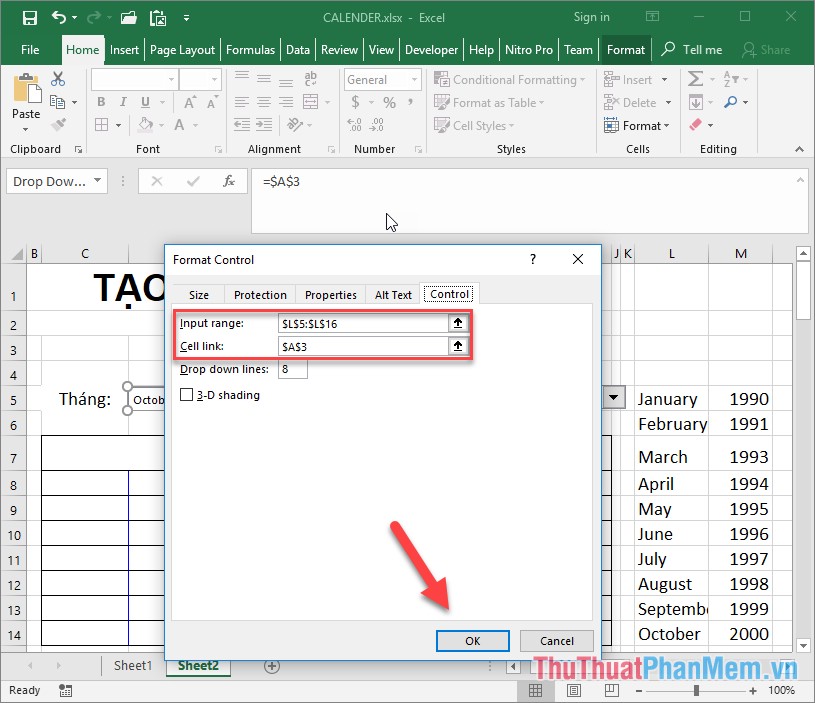 Create a calendar in Excel Picture 17