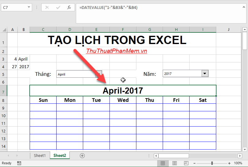 Create a calendar in Excel Picture 22