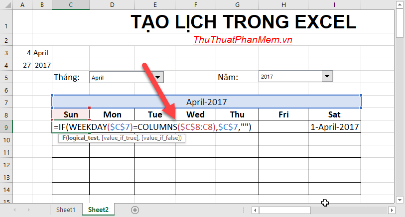 Create a calendar in Excel Picture 23