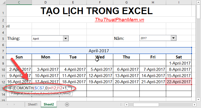 Create a calendar in Excel Picture 27