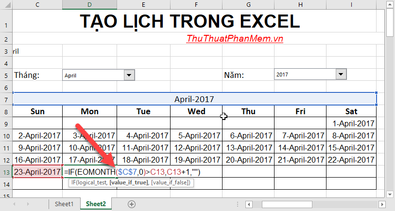 Create a calendar in Excel Picture 28