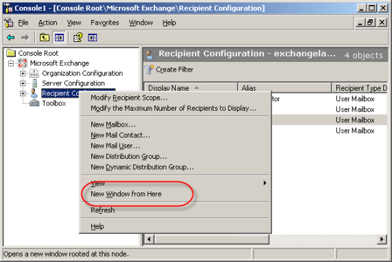 Create a custom management interface for Exchange 2007 Picture 3