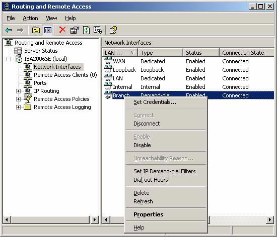 Create a Site-to-site VPN on ISA 2006 (Part 6)