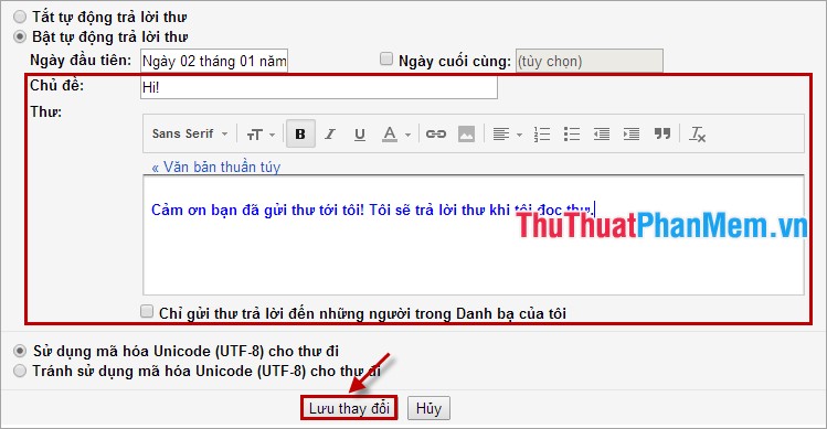Create an auto-reply message in Gmail Picture 6