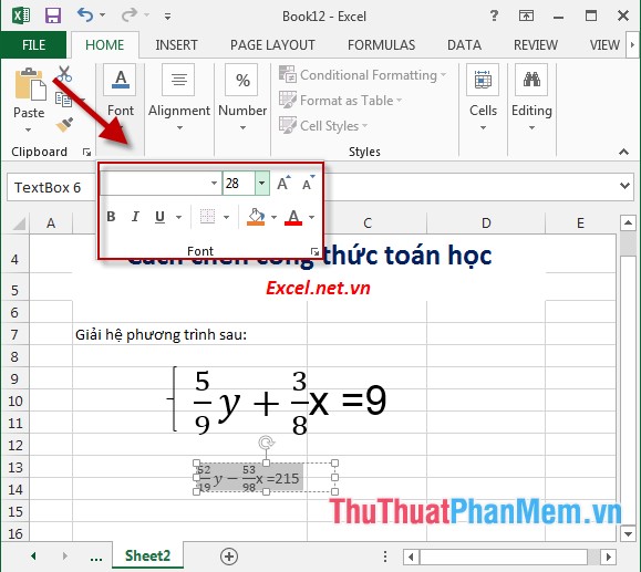 Create and edit mathematical expressions in Excel Picture 9