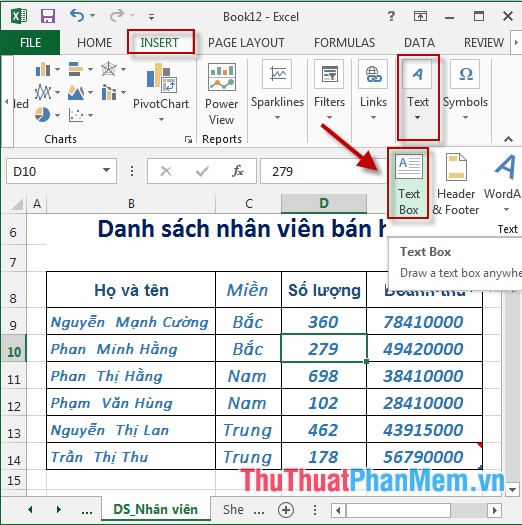 Create and edit Textbox in Excel Picture 2