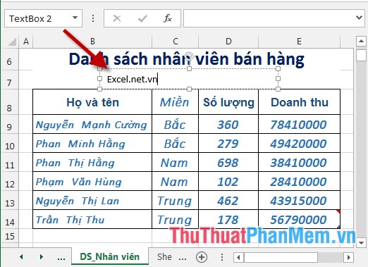 Create and edit Textbox in Excel Picture 3