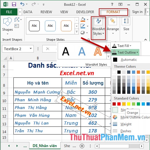 Create and edit Textbox in Excel Picture 7