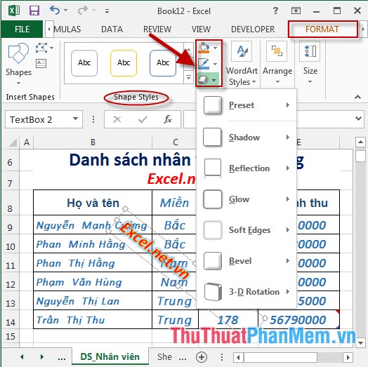 Create and edit Textbox in Excel Picture 8