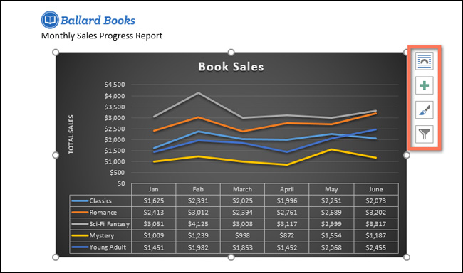 Create and insert Word 2016 charts Picture 16