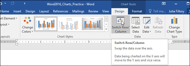Create and insert Word 2016 charts Picture 8
