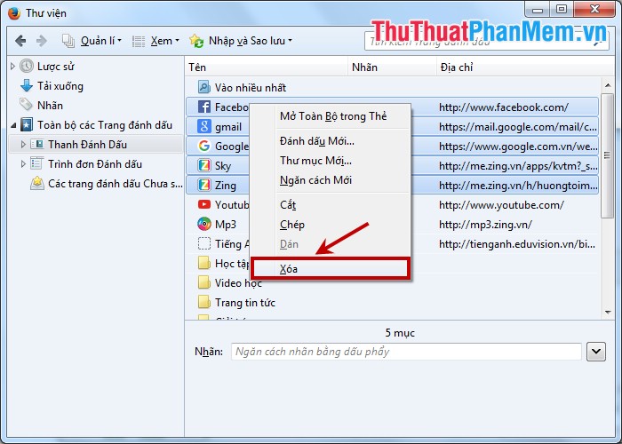 Create and manage bookmarks in Firefox Picture 17