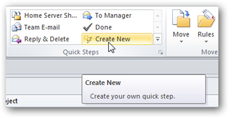 Create and manage Quick Steps in Outlook 2010 Picture 7