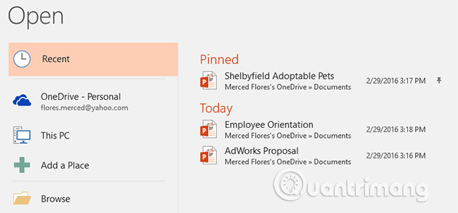 Create and open presentations in PowerPoint 2016 Picture 10