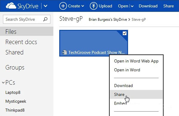 Create and share Office documents on SkyDrive Picture 9
