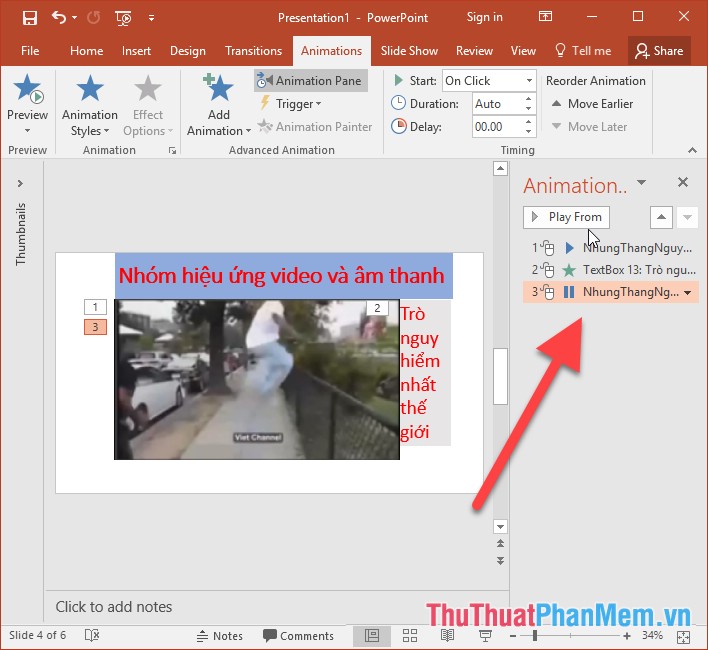 Create and use effects for audio and video in PowerPoint Picture 12